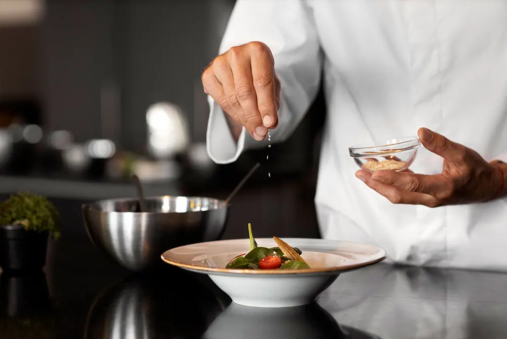 Plat du dîner expérience avec chef privé